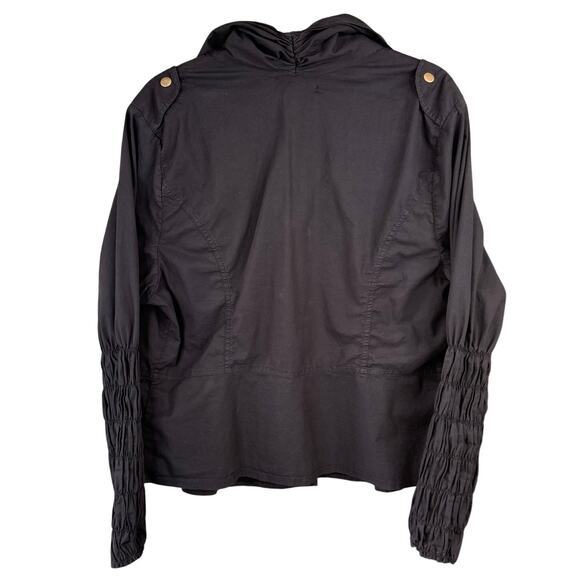 XCVI 2X Military-Inspired Smocked Sleeve Utility-Chic Steampunk-Lite Jacket - Picture 2 of 12